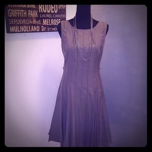 Slate grey seamed/pleated dress